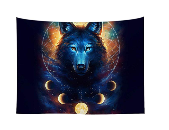 Nordic dilapidated wind animal wolf background cloth ins hang cloth background wall home tapestry living room wallet bed decoration