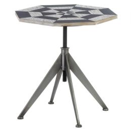 Nikki Chu Adjustable-Height Checkerboard Side Table