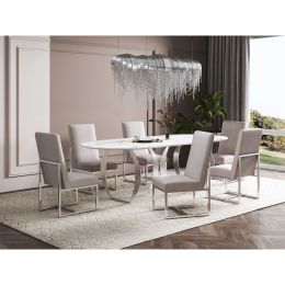 Manhattan Comfort Element Champagne Velvet Dining Chair